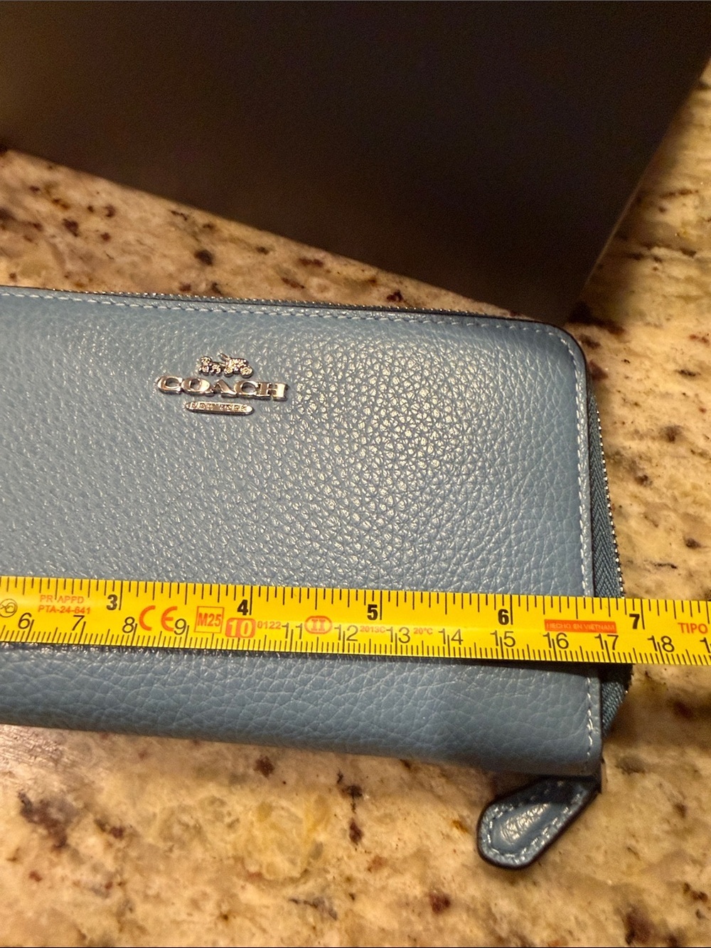 Coach Zip-Around Leather Wallet in Light Blue - Picture 9 of 11
